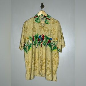 Vintage Rima Parrot Hawaiian Shirt XL Tropical Border Print Resort Shirt